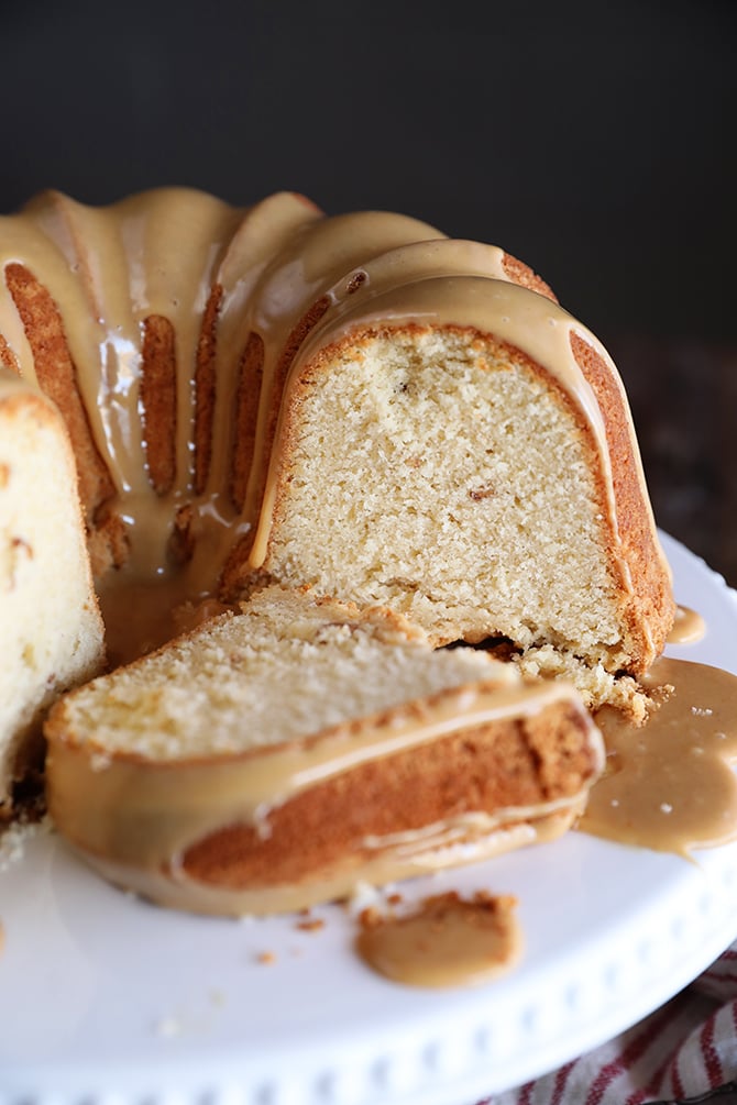 Sliced Peanut Butter Cream Pound Cake