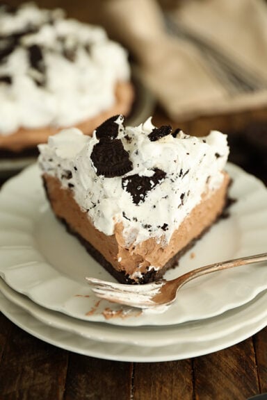 Slice of Easy Oreo Chocolate Pie