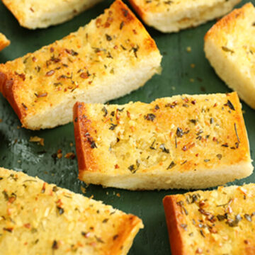 pieces of garlic bread