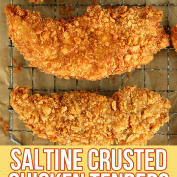 Saltine Crusted Chicken Tenders - image for Pinterest