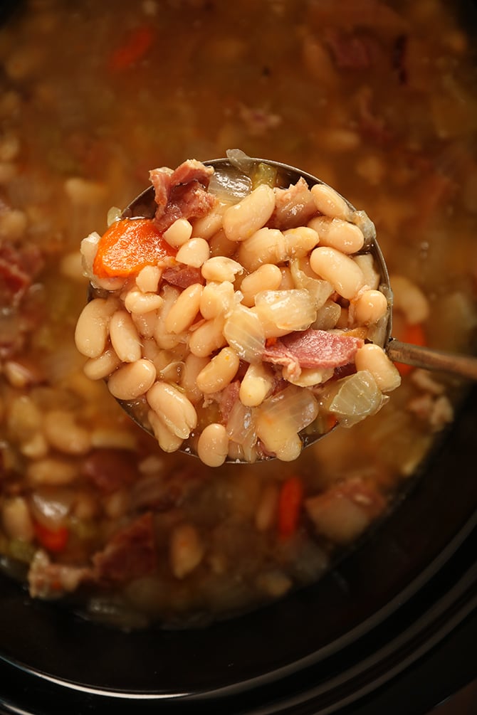 Slow Cooker Ham and Beans - Southern Bite