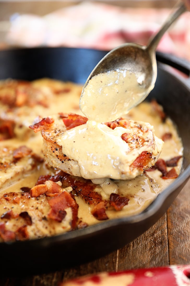 Pork Chops With Creamy Bacon Pan Sauce Southern Bite 6660