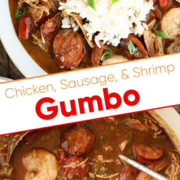Chicken, Sausage, and Shrimp Gumbo - image for Pinterest