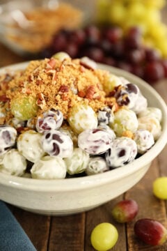 Creamy Grape Salad in a bowl.