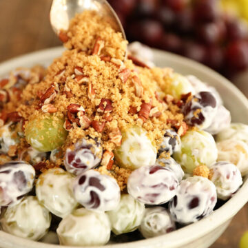 Creamy Grape Salad in a bowl.