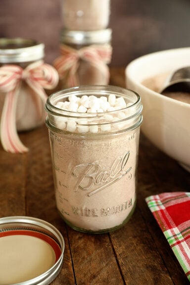 Homemade Hot Chocolate Mix in a jar.