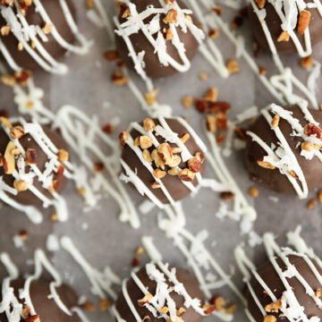 Overhead view of Martha Washington Candy on wax paper.