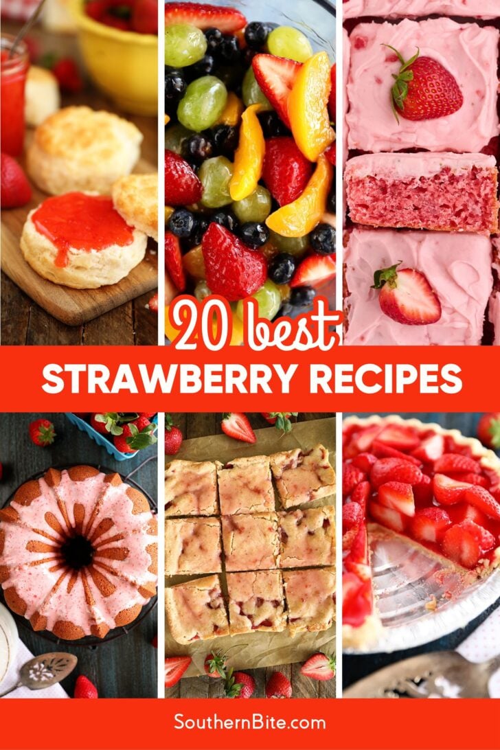 20 Best Strawberry Recipes Image for Pinterest.