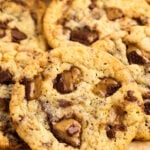 close-up of Heath Bar Cookies.
