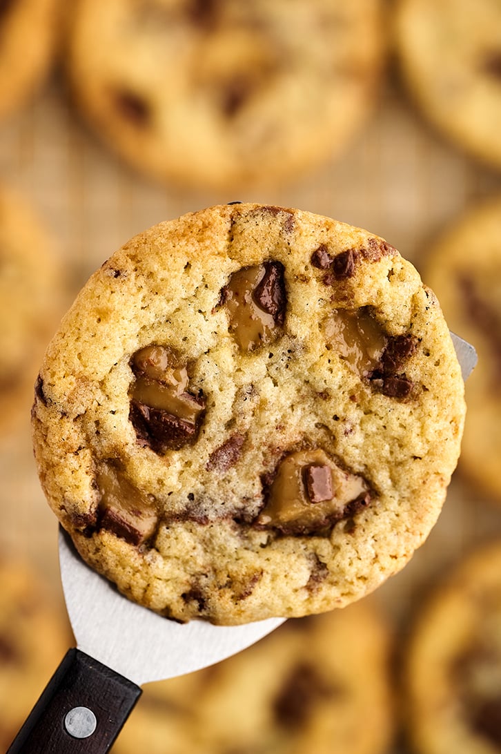 Heath Bar Cookie on spatula.
