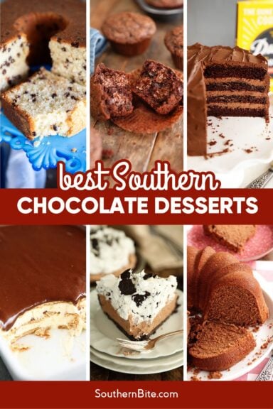 Best Southern Chocolate Desserts Image for Pinterest.