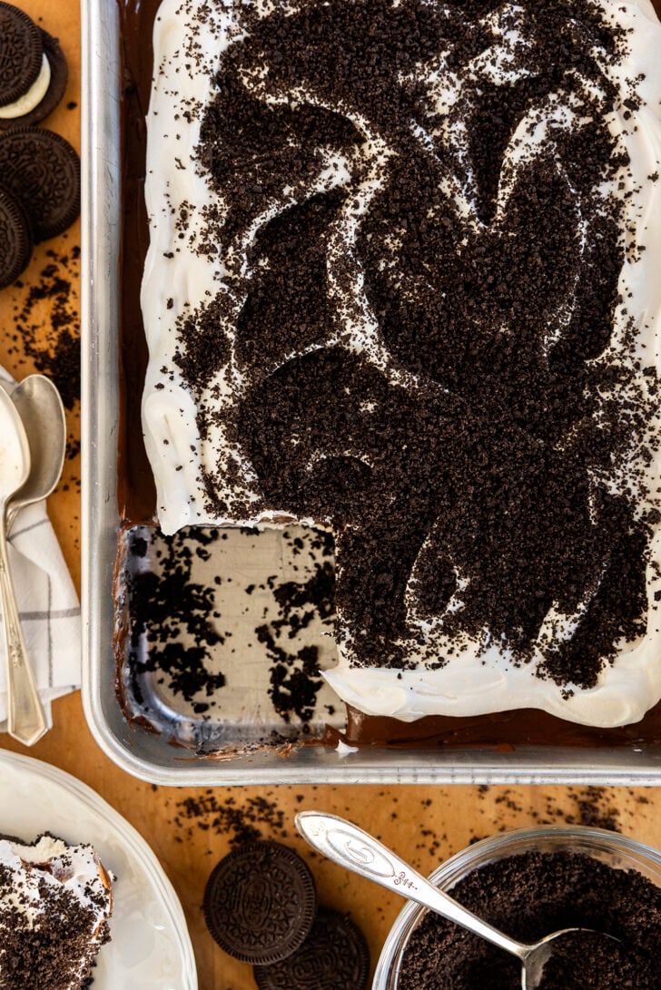 Oreo Delight with a piece missing.