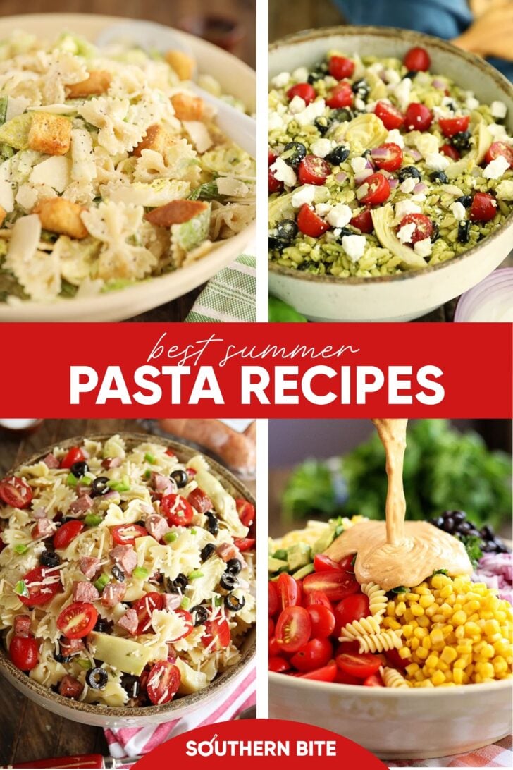 Best Summer Pasta Recipes Image for Pinterest.