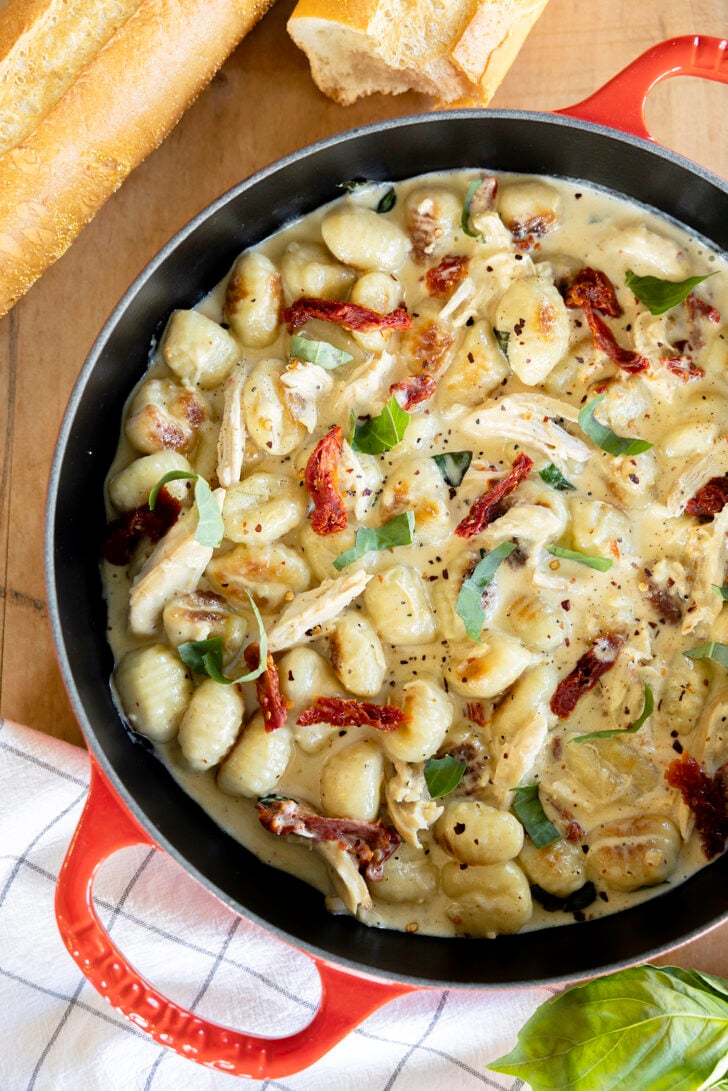 Marry Me Chicken Gnocchi on table.